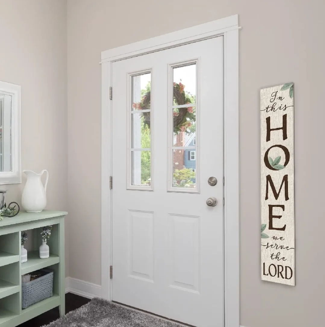 Welcome Sign, My Word! Serve the Lord, 8”x46.5” Porch Decor image indicator(6)