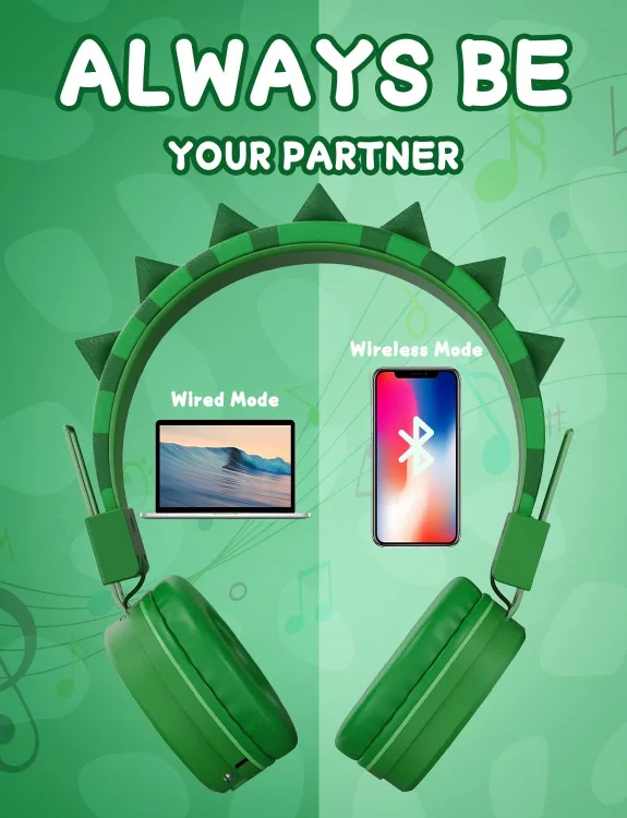 SIMJAR Kids Bluetooth Headphones with Microphone image indicator(2)