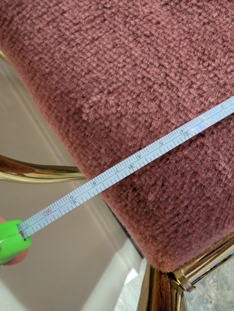 Vintage Brass Bench with Pink Cushion - photo 2