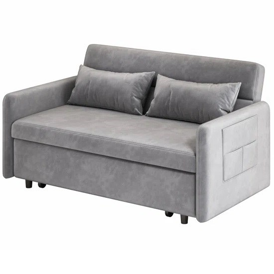 Bran New Grey Velvet Futon Sofa Bed - photo 2