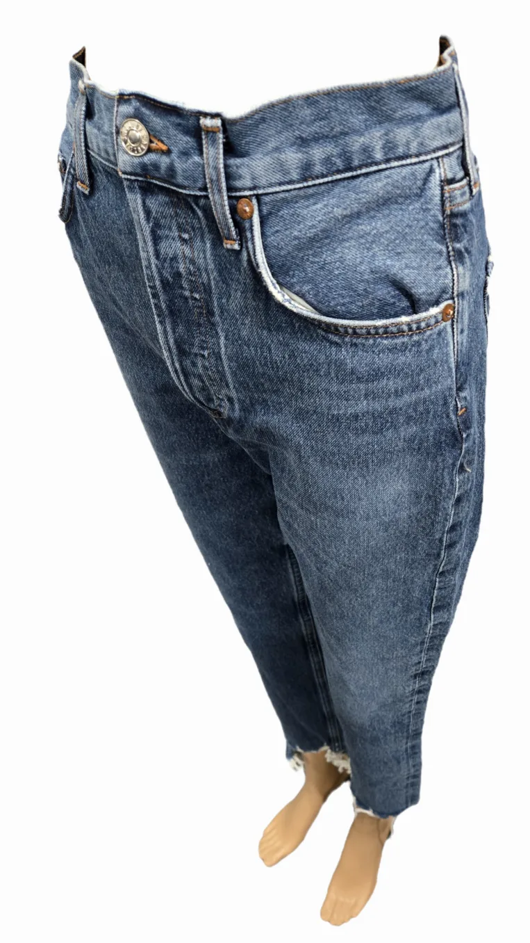 Women's Riley High Rise Distressed Straight Crop in Veto Size 26 image indicator(5)