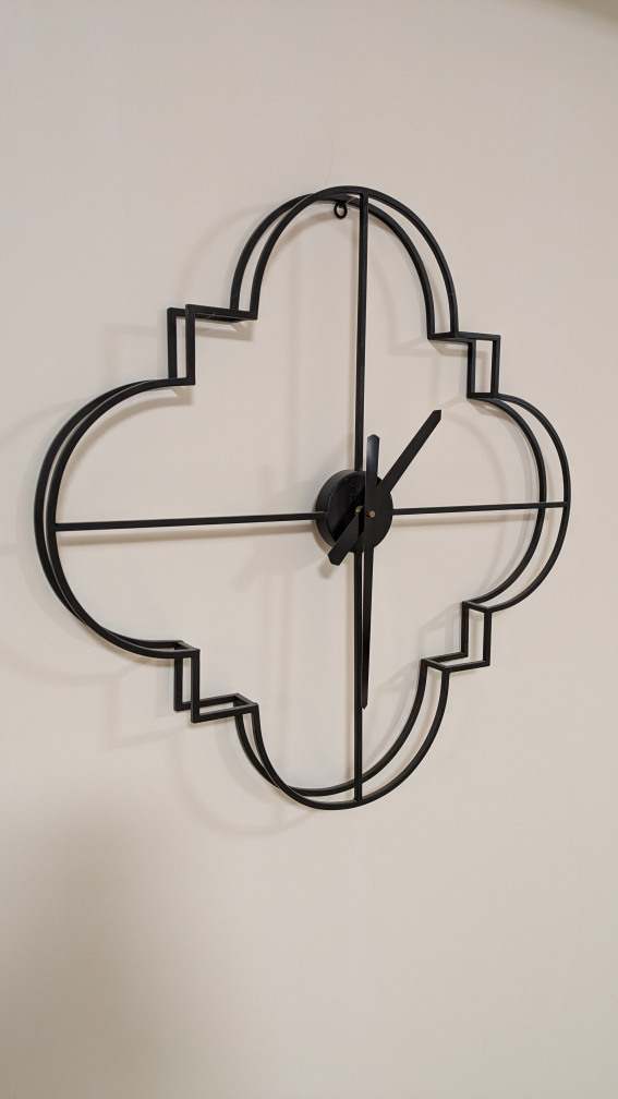 Black Metal Wall Clock - photo 2