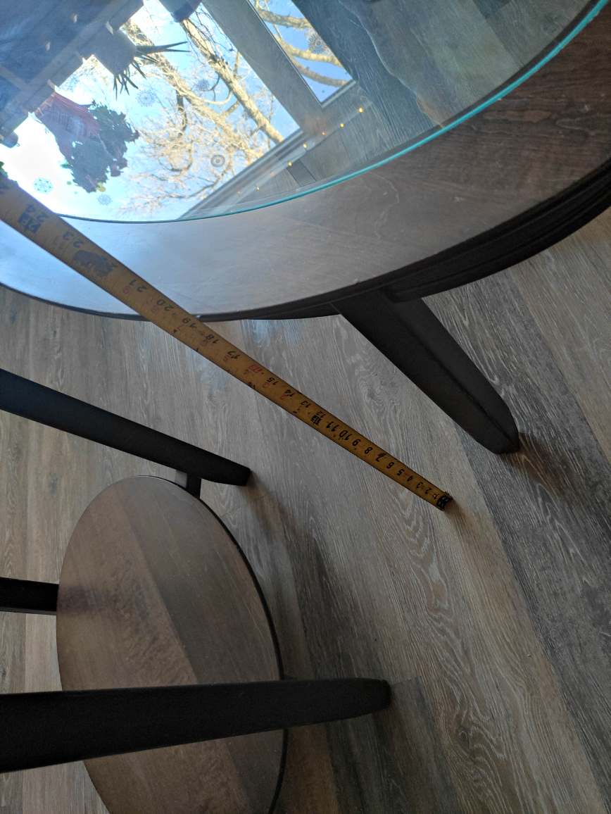 Dark Brown Wood Oval Coffee Table Set with Glass Tops - photo 4