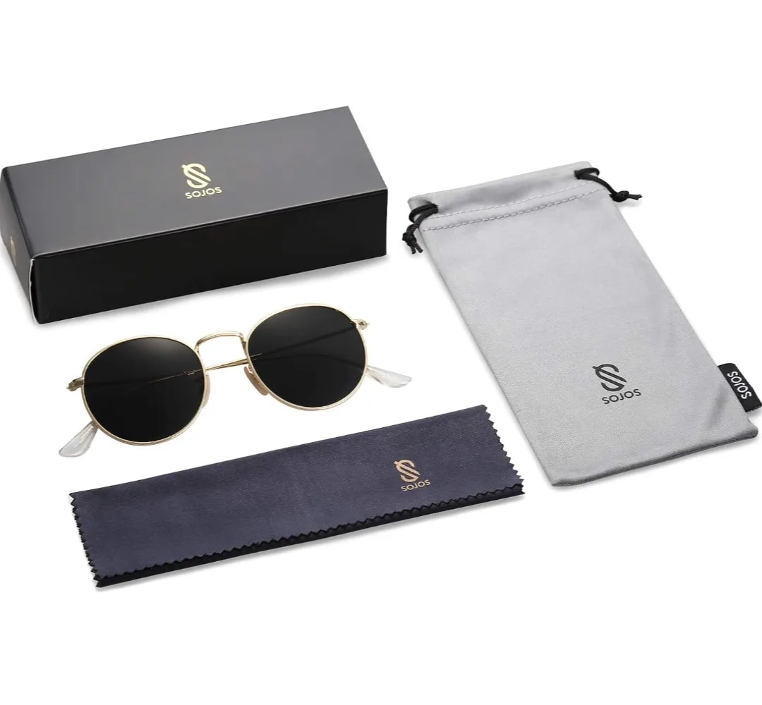 Small Round Polarized Sunglasses Unisex, Classic Vintage Retro image indicator(2)