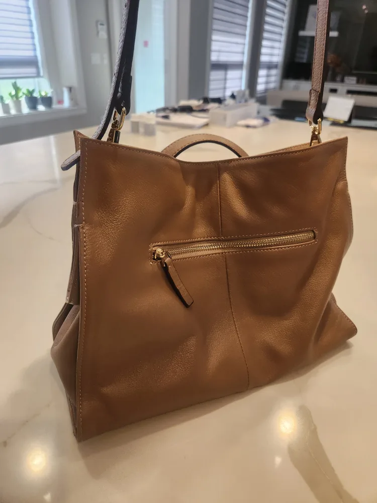 Brown Leather Handbag made in korea image indicator(2)