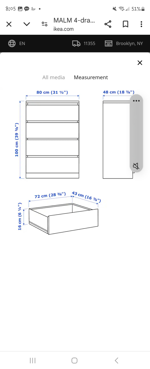 IKEA MALM 4-Drawer Chest Black-Brown - photo 3