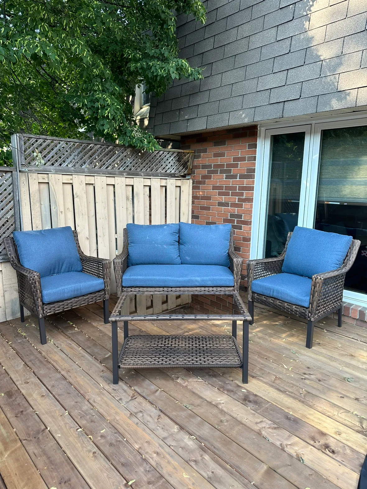 4 Piece Blue Patio Furniture Set image indicator(2)