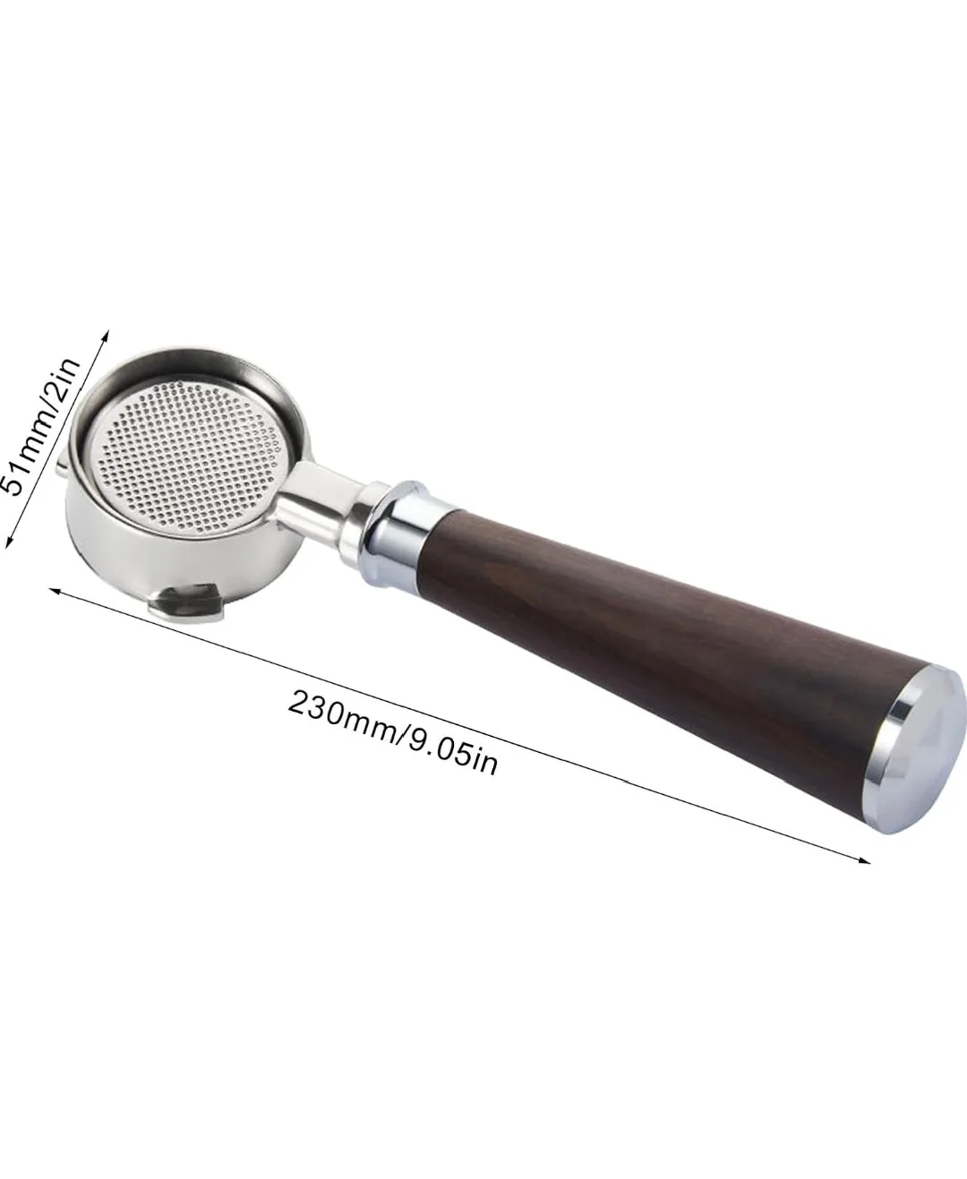 51mm Bottomless Portafilter with Wooden Handle image indicator(2)
