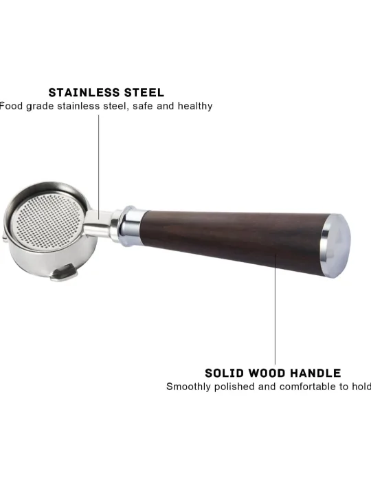 51mm Bottomless Portafilter with Wooden Handle image indicator(4)