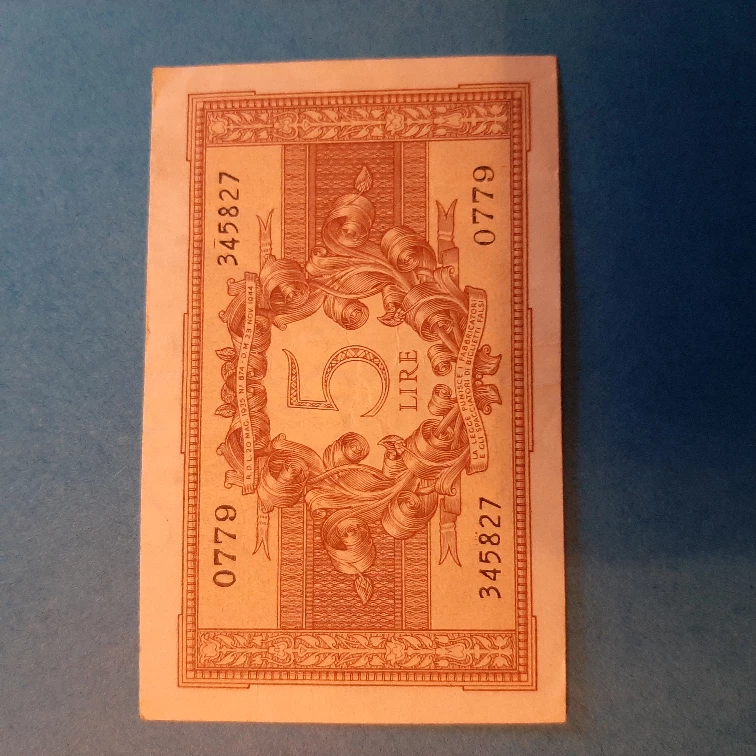 Vintage Italian 5 Lire Banknote - photo 2