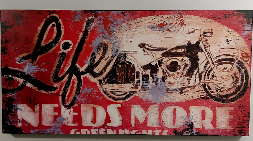 Life Needs More Green Lights - Motorcycle Canvas Wall Art