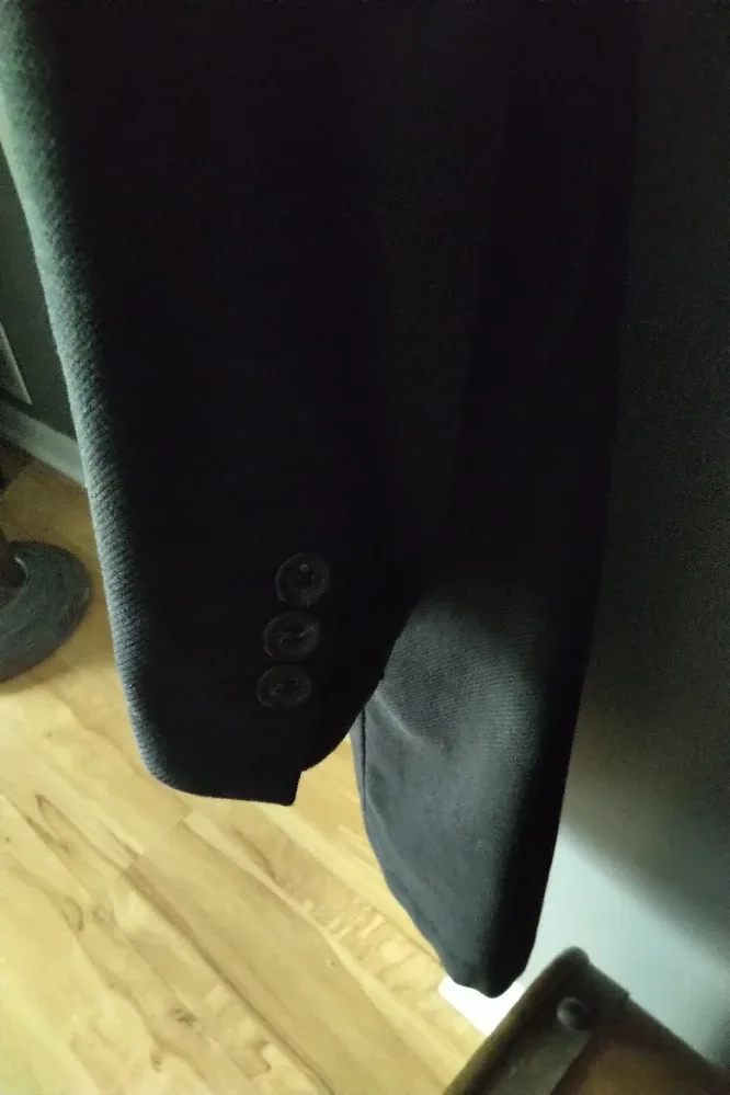 Men's greenish black wool blend overcoat BENETTON🇮🇹 image indicator(3)