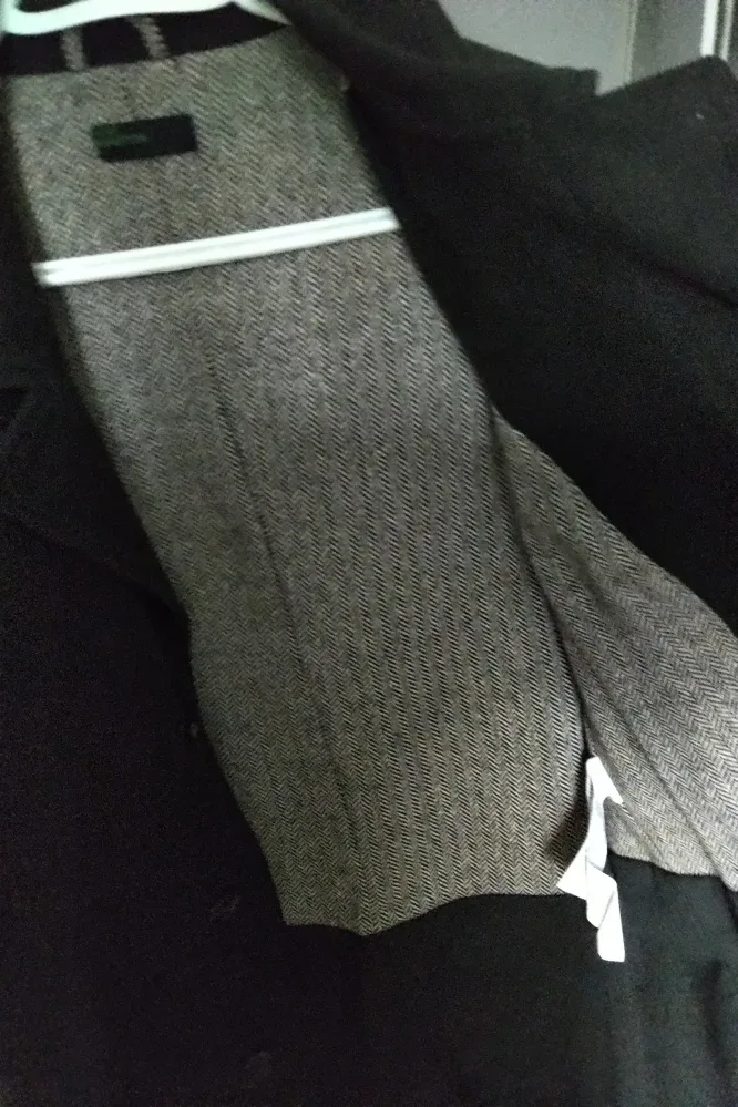 Men's greenish black wool blend overcoat BENETTON🇮🇹 image indicator(7)