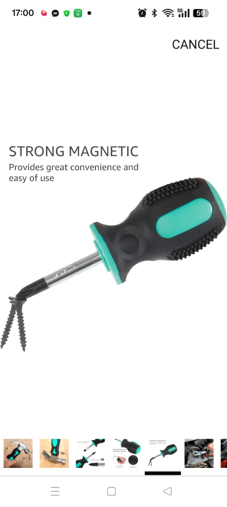 Amazon Basics 4-Piece Stubby Tool Set