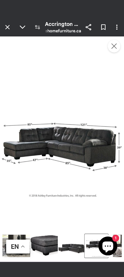 sectional Sofa- Ashley Accrington 2 Piece