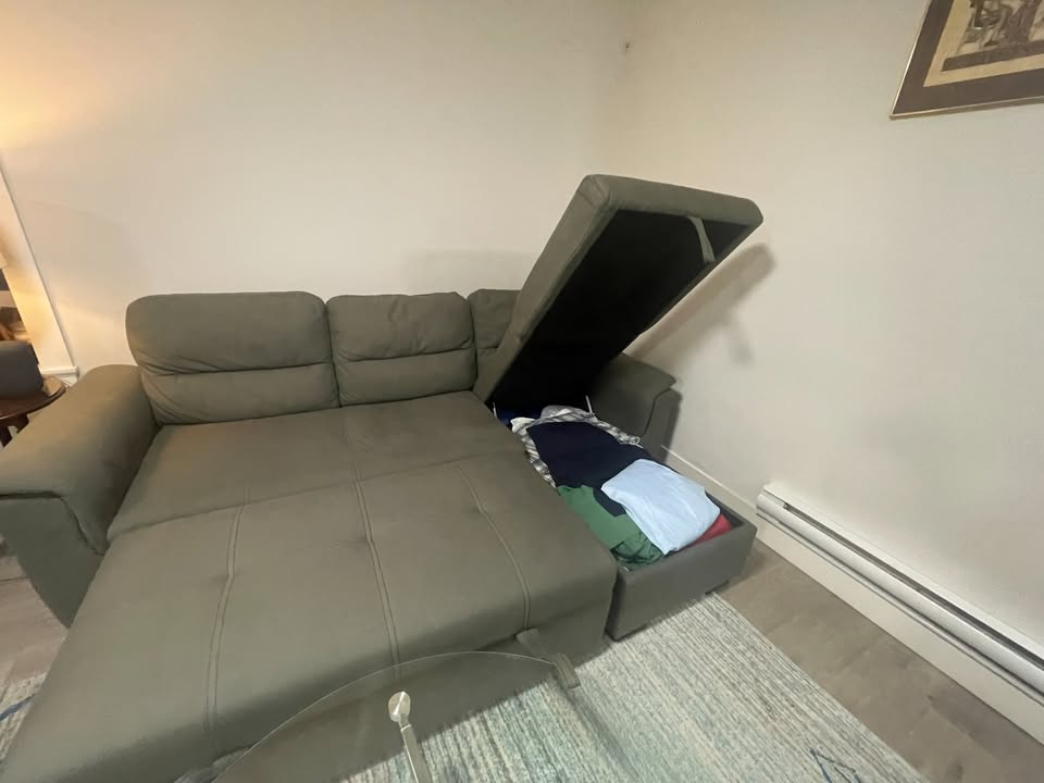 Sectional Sofa with Pull-Out Storage and convertible bed - photo 4