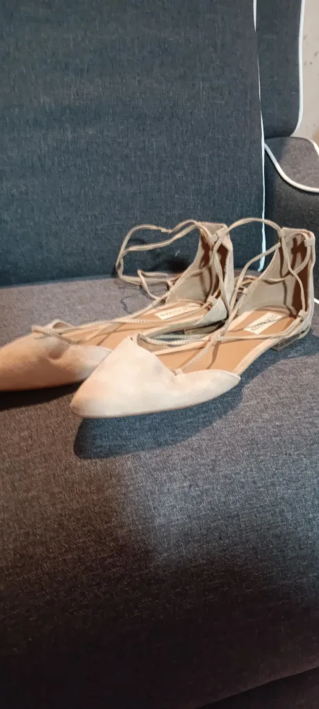 Steve Madden Tan Suede Lace Up Flats image indicator(3)