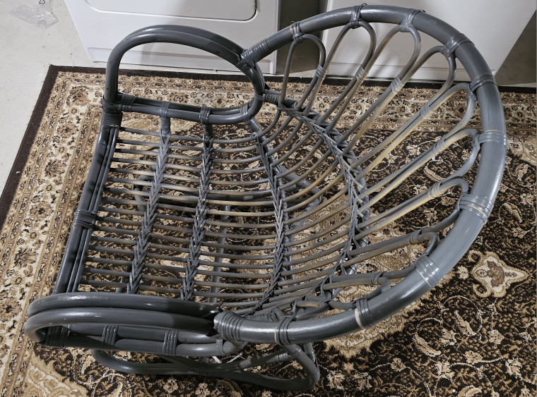 Vintage Rattan Chair - Dark Grey - photo 2