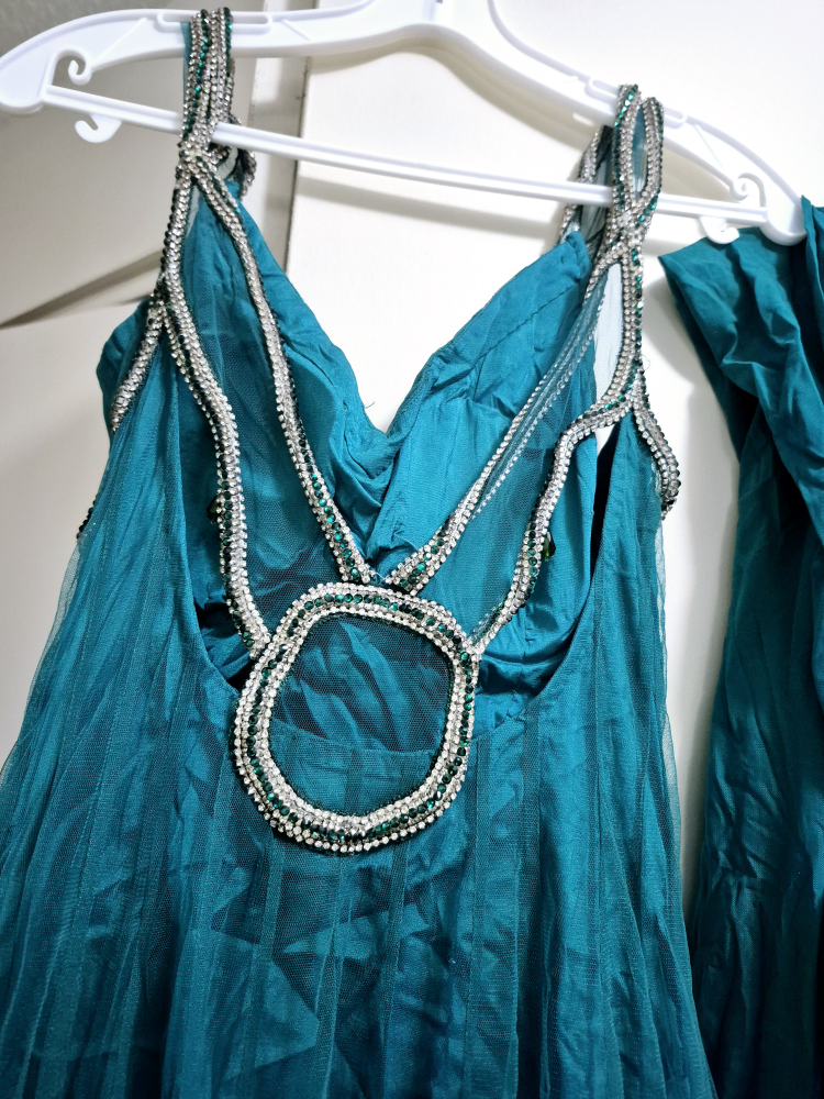 Gorgeous Embellished South Asian Salwar Kameez Set (Teal & Blue) - photo 4