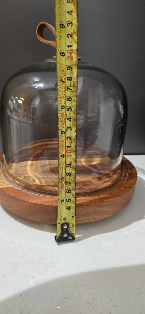 Wooden pastry board with glass dome image indicator(5)