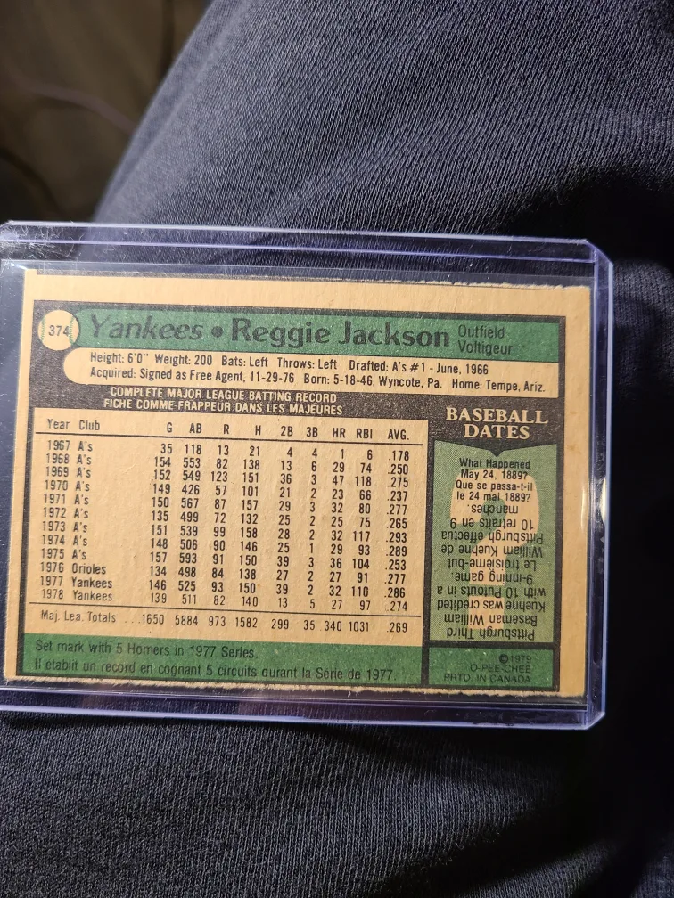 1979 Reggie Jackson Baseball Card #374 image indicator(2)