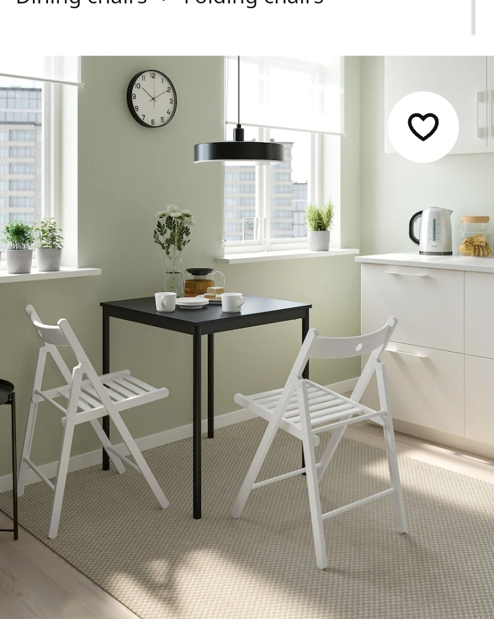 2 folding chairs :Frosvi Ikea White / removable fabric  pad - photo 2