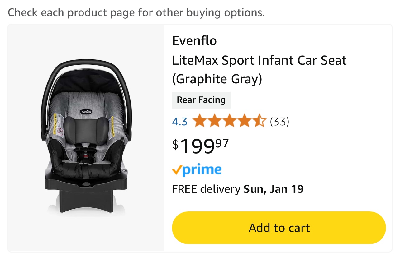 Evenflo LiteMax Sport Infant Car Seat (Graphite Grey) - photo 5