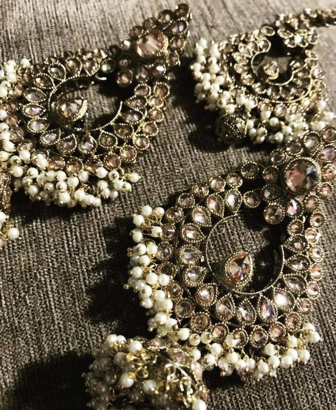 Gorgeous pear and Gold Jhumkas thumbnail