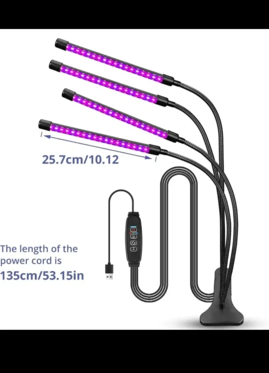 4-Head Plant Grow Light with Flexible Gooseneck and USB Power image indicator(2)