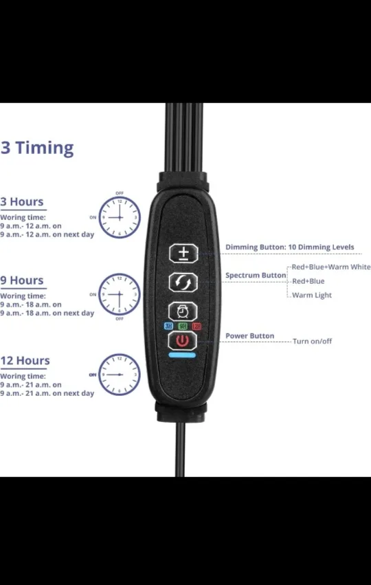 4-Head Plant Grow Light with Flexible Gooseneck and USB Power image indicator(4)