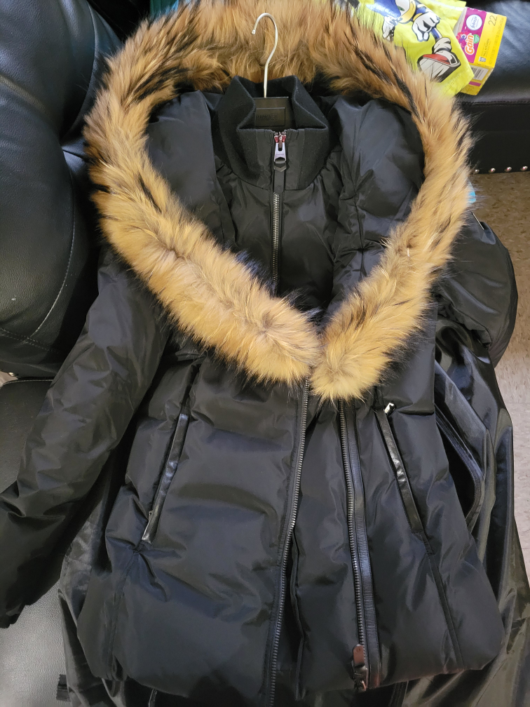 Mackage Women's Black Down Puffer Jacket with Fur Hood