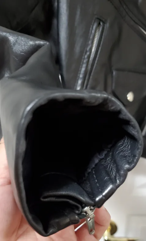 Vintage Leather Cropped Moto Jacket [L] image indicator(3)