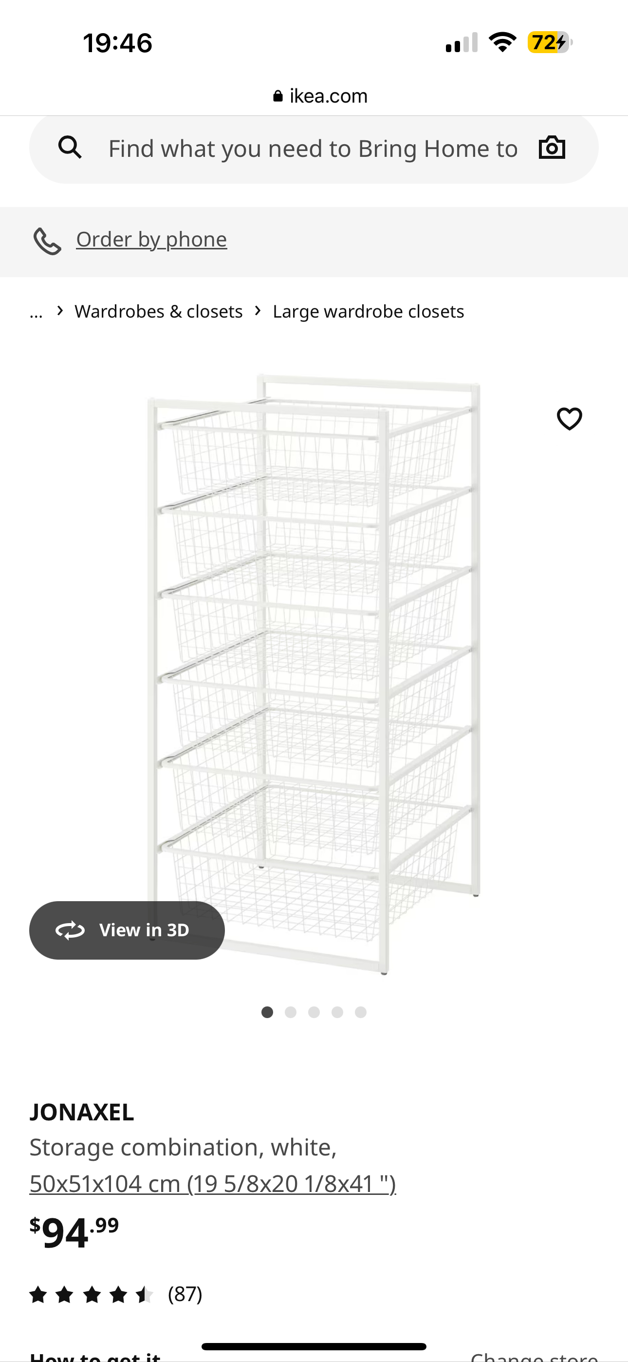 Ikea metal 6 basket shelf-JONAXEL