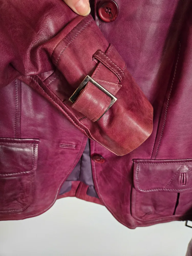 Danier Burgundy Leather Jacket - XS image indicator(5)