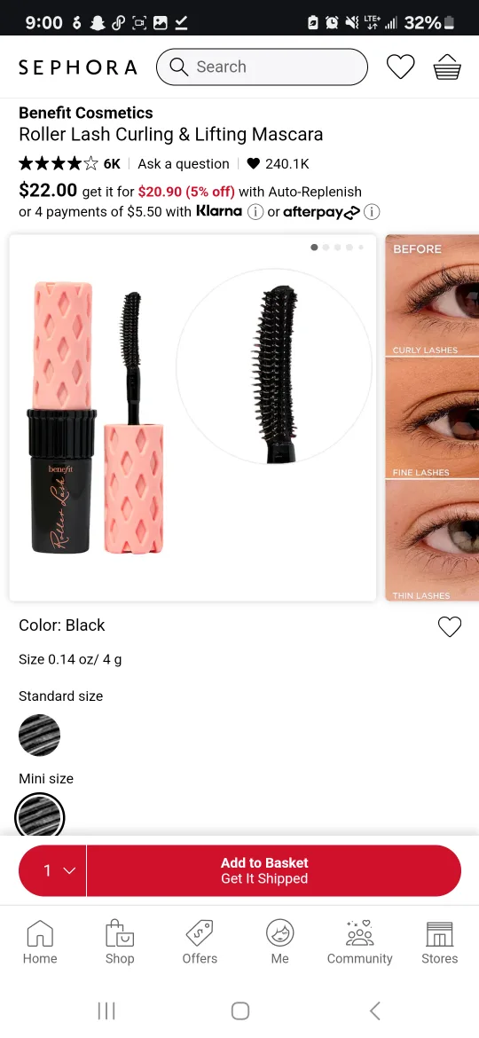 [new✨️] Benefit Cosmetics Roller Lash Curling Mini Mascara image indicator(3)