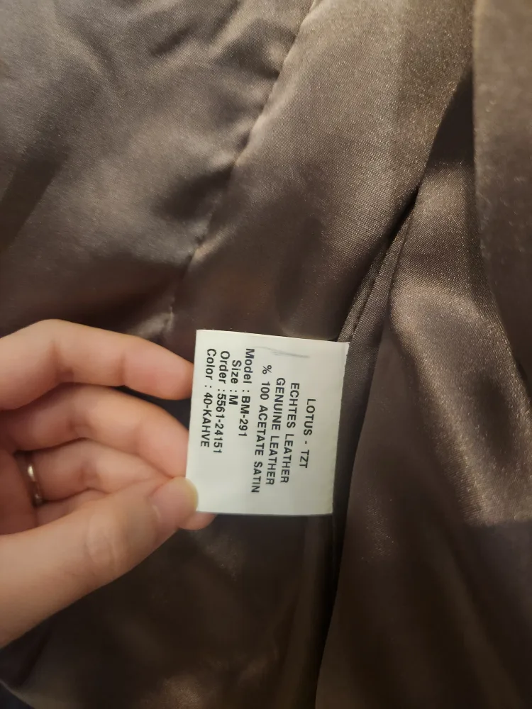 Women's Leather Jacket with Knit Hood - Size M image indicator(4)