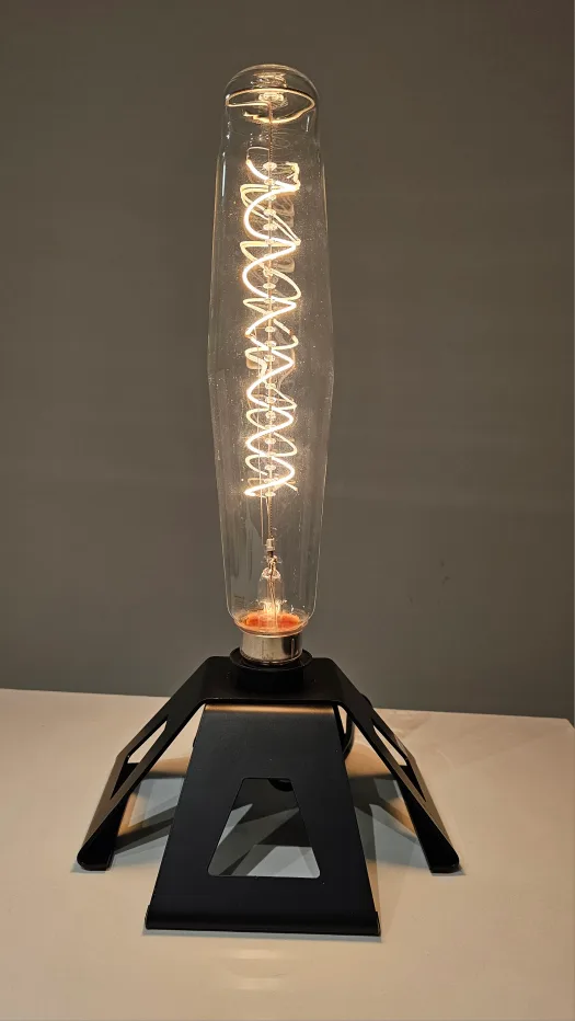 Unique Spiral LED Table Lamp with Black Metal Base image indicator(2)