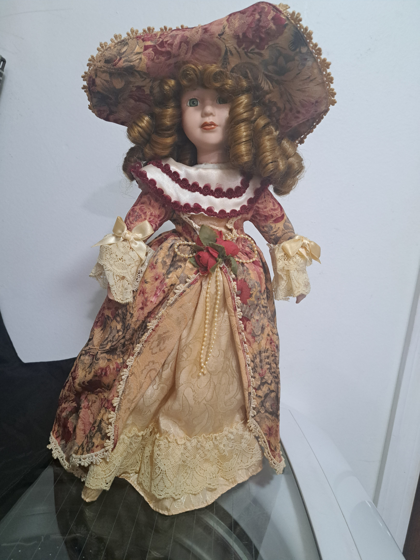 Porcelain Collector Doll in Vintage Dress