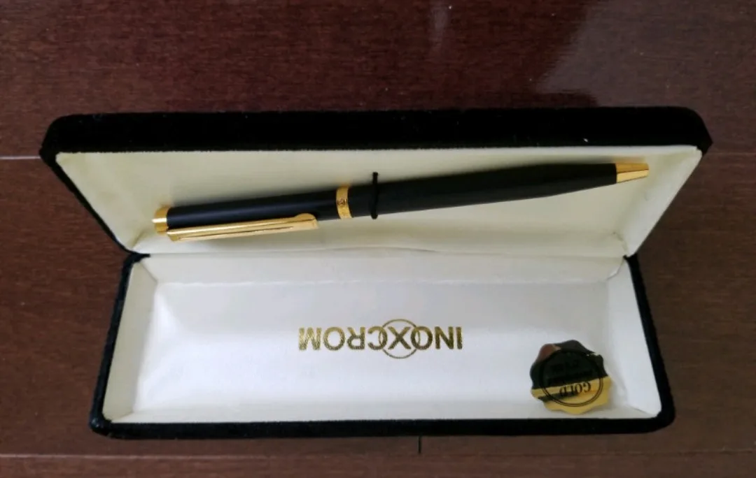 INOXCROM Gold Electroplated Ballpoint Pen in Case image indicator(2)