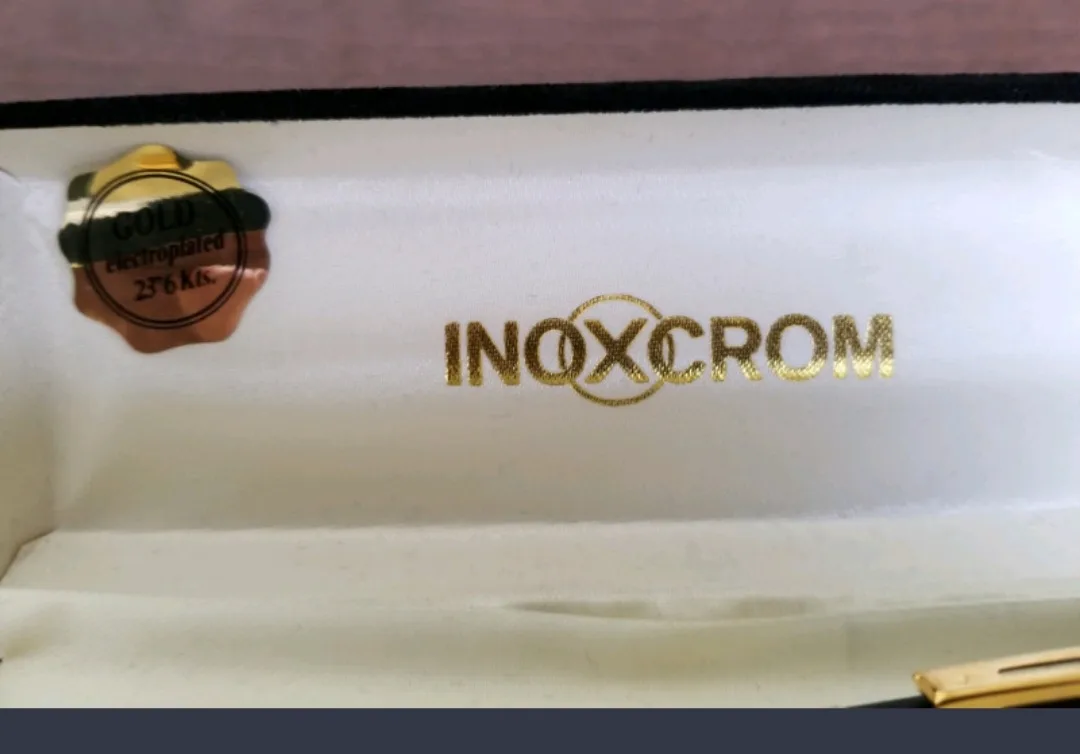 INOXCROM Gold Electroplated Ballpoint Pen in Case image indicator(3)