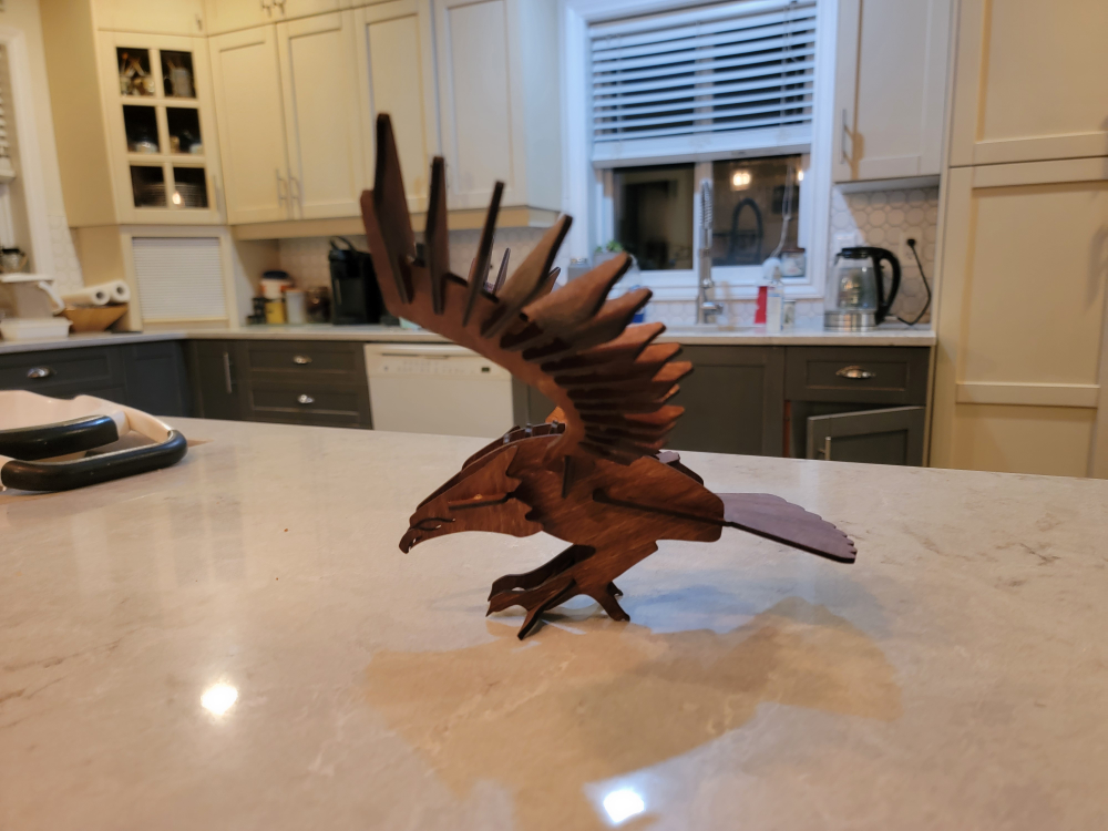 Laser Cut Wooden Eagle 3D Puzzle