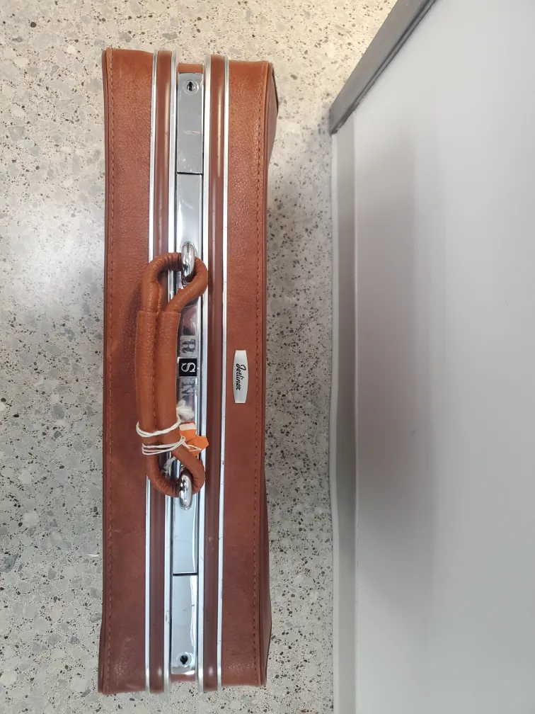 Jetliner Soft Shell Suitcase, 1970s Vinyl, Brown (w Wheels) image indicator(2)