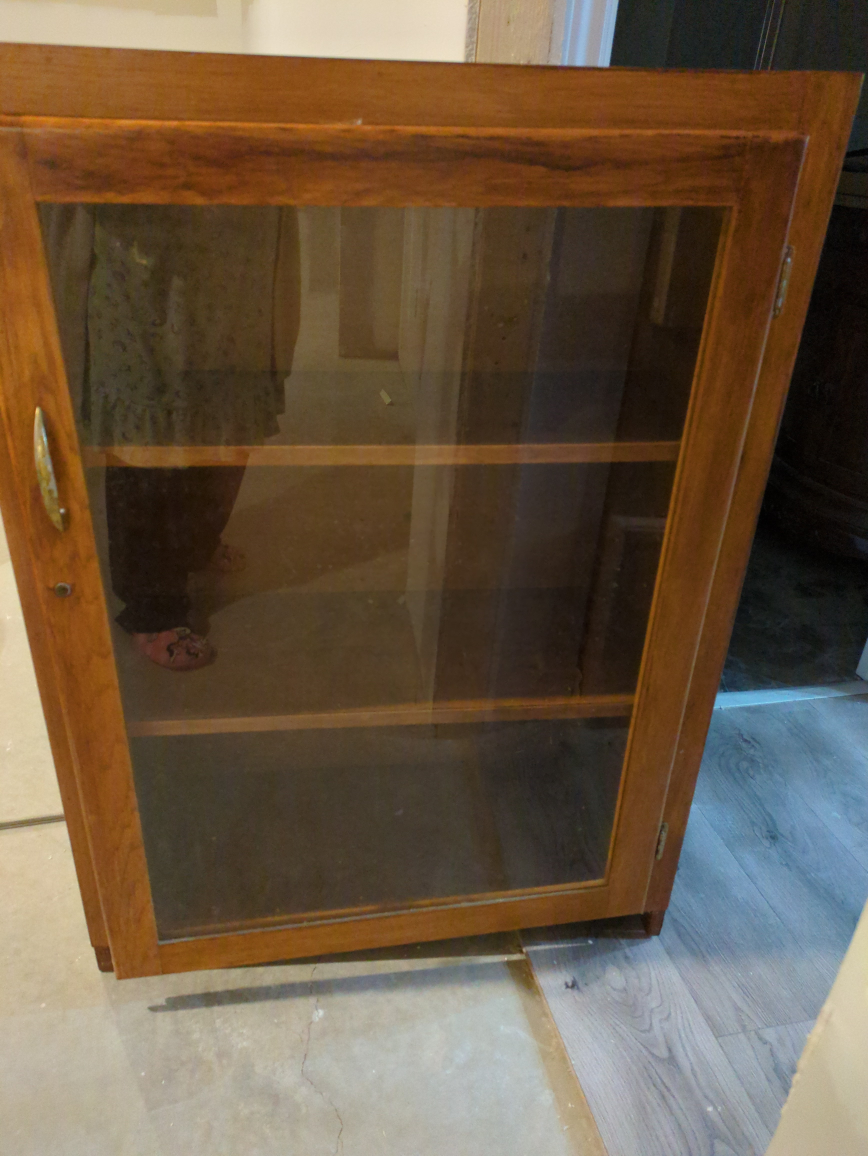 Wooden Cabinet with Glass Door