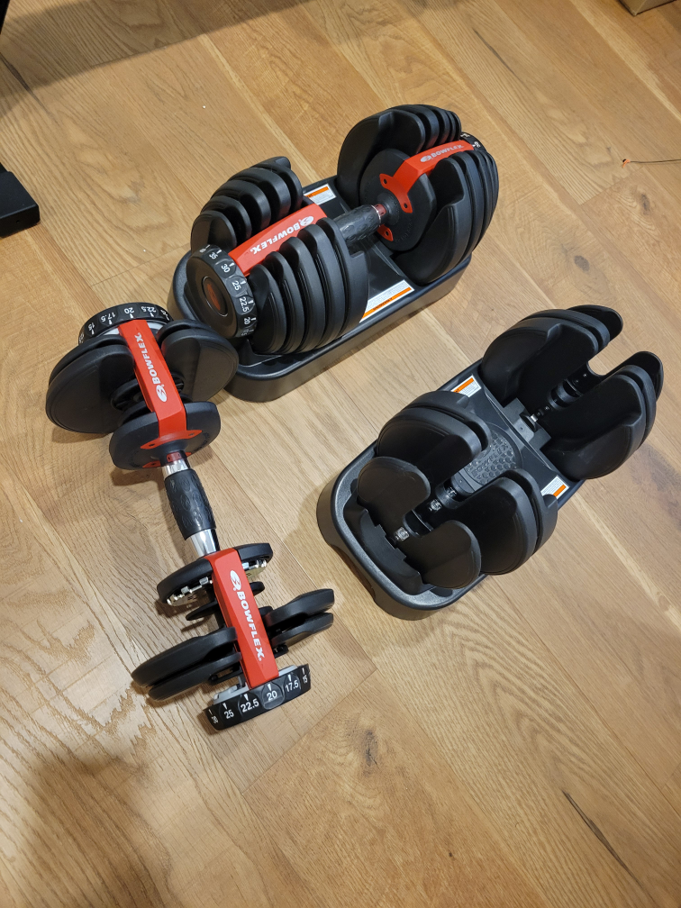 Bowflex SelectTech Adjustable Dumbbell Pair Excellent Condition - photo 3