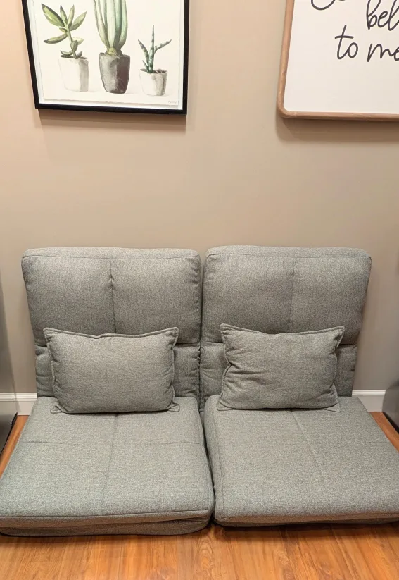 Triple Fold Down Flip Convertible Sleeper Couch - Grey image indicator(4)