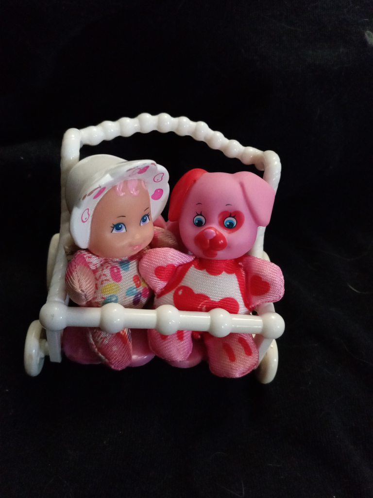 Vintage Lewis Galoob So Small Babies Playset with Carriage