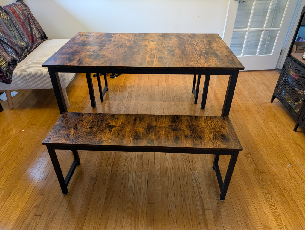 Dining table and benches - photo 2