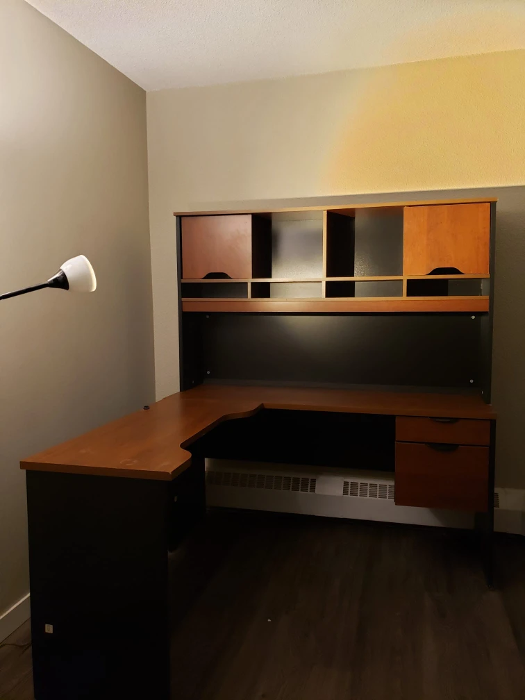 Corner Computer Desk with Hutch - photo 2