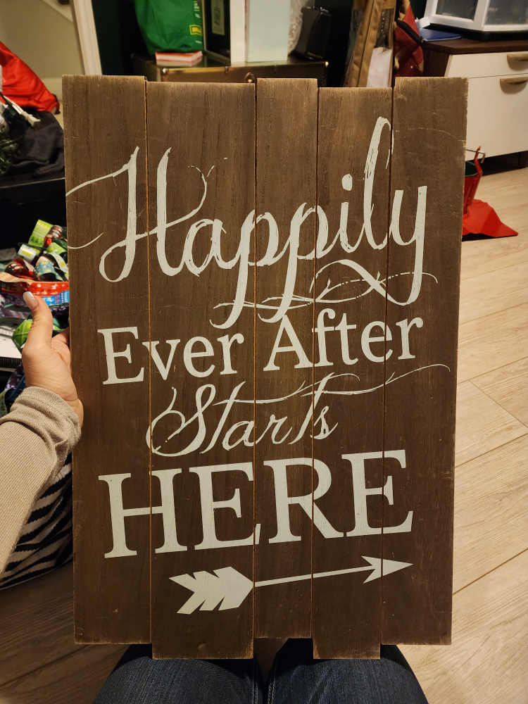 Rustic Wooden Happily Ever After Sign