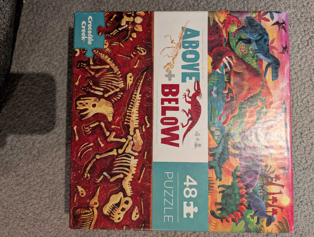 Crocodile Creek Above & Below Dinosaur Puzzle 48 pieces